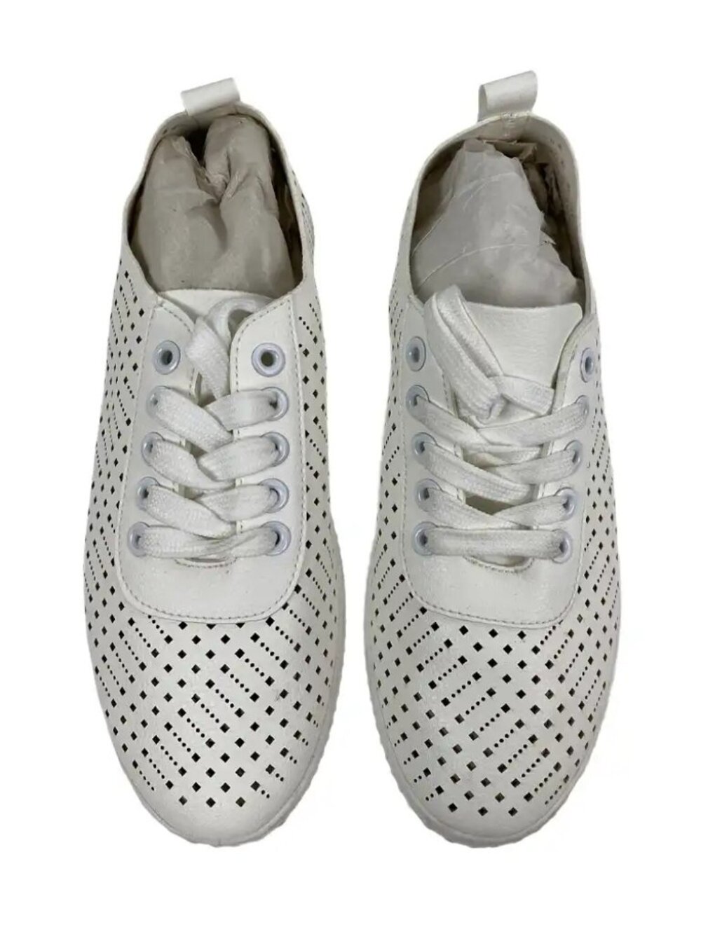Weeboo White Cutout Lace-Up Sneakers Women's Size 5
